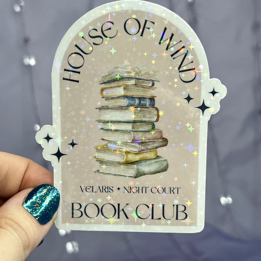 Pink House of Wind Book Club Valkyrie Reading Room Holographic Sticker Sparkly Sticker ACOTAR Decal Kindle Sticker Spicybook Sticker