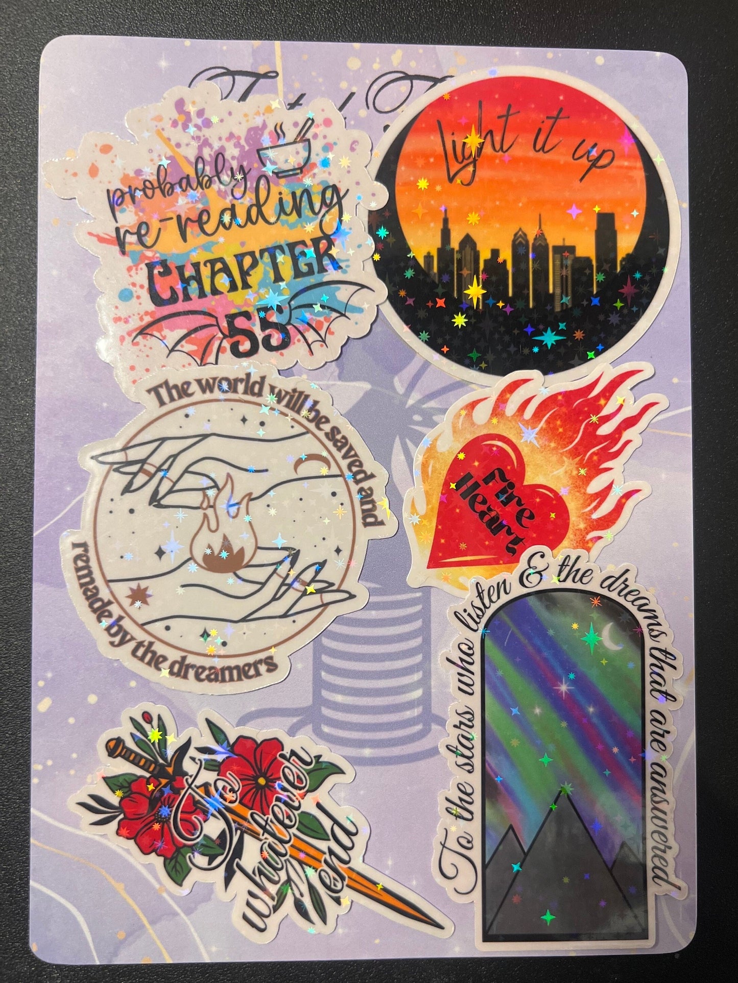 SJM Universe Holographic Stickers, Booktok stickers, kindle stickers, acotar, throne of glass, crescent city stickers tog decals kindle