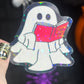 Halloween ACOTAR Ghost Reading Holographic Sticker Sparkly Sticker ACOTAR Decal Kindle Sticker Spicybook Sticker SJM Stickers