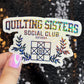 Quilting Sisters Social Club Sparkly Holographic Quilting Sticker sewing Waterbottle sticker Craft Sticker Fabric Decal Cross Stitch Sticker