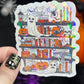 Spooky Ghost Halloween Bookshelf Holographic Sticker Halloween Kindle Decal Spooky Fall Reader Gift Bookish Decal