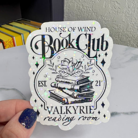 House of Wind Book Club Valkyrie Reading Room Holographic Sticker Sparkly Sticker ACOTAR Decal Kindle Sticker Spicybook Sticker