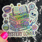Mystery Lover Holographic Sticker Decal, Cozy Mystery Reads Bookish kindle waterbottle laptop Reader Bookish Present Gift