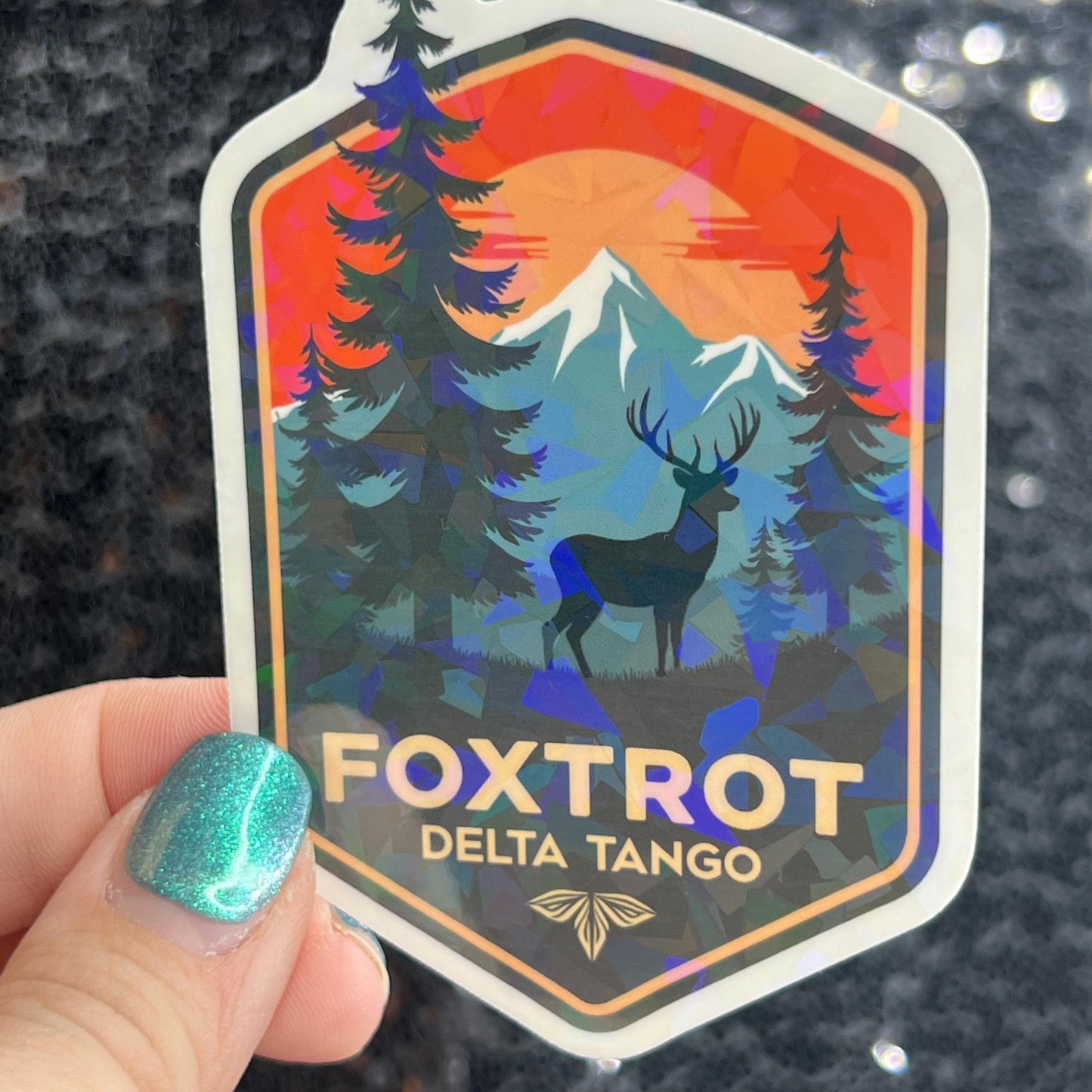 Foxtrot Delta Tango FDT Sparkly Holographic Sticker Hands Off No Kings Anti Trump JD Vance Pro Choice Sticker F Trump Be the Bear 8647