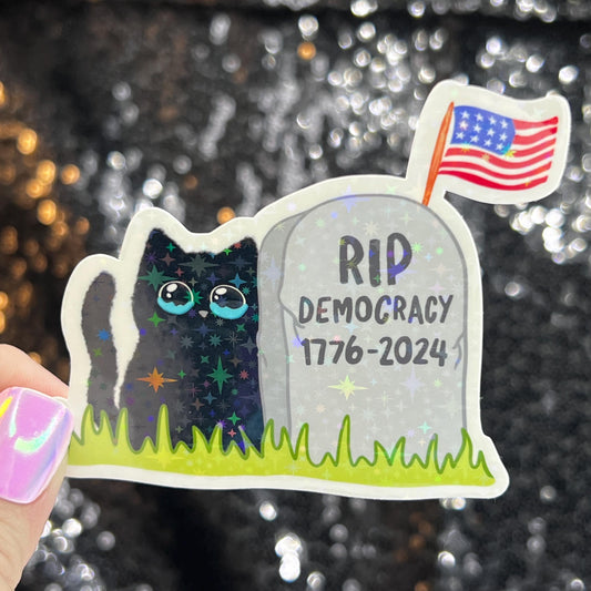 RIP Democracy Holographic Sticker Political Decal Kamala Decal Anti Trump Pro Choice Feminist Sticker Liberal Democrat