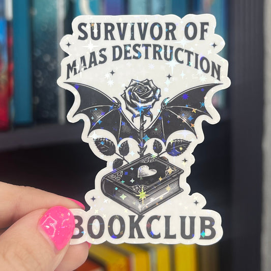 Survivor of Maas Destruction Book Club Holographic Sparkly Sticker ACOTAR TOG Crescent City combined Decal Kindle Sticker Spicybook