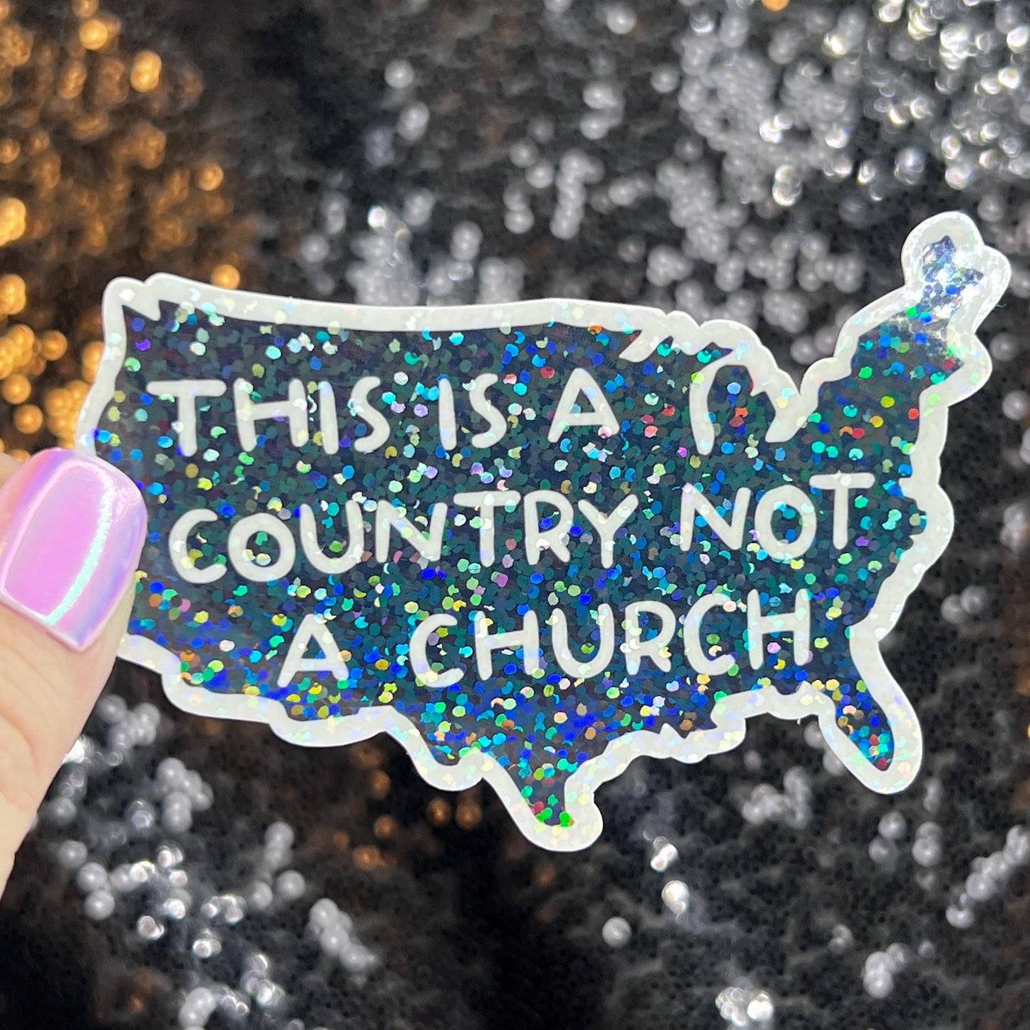This is a Country Not a Church Holographic Sticker Kamala Anti Trump JD Vance Pro Choice Feminist Sticker Liberal Democrat Decal
