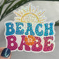 Beach Babe Holographic Sparkly Sticker Beach Life Decal Sunshine Sticker Summer Vacation Sticker Ocean Life Sticker Family Cruise