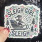 Sleigh Girl Sleigh Holographic Christmas Sticker 3 Inch Festive Holiday Decal for Waterbottles, Laptops, & Gifts Sparkly Xmas Cheer for Her