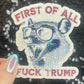 First of All F Trump Possum Sparkly Holographic Sticker F Trump Decal Democrat Liberal Feminist Sticker Human Rights Oligarchy Sticker