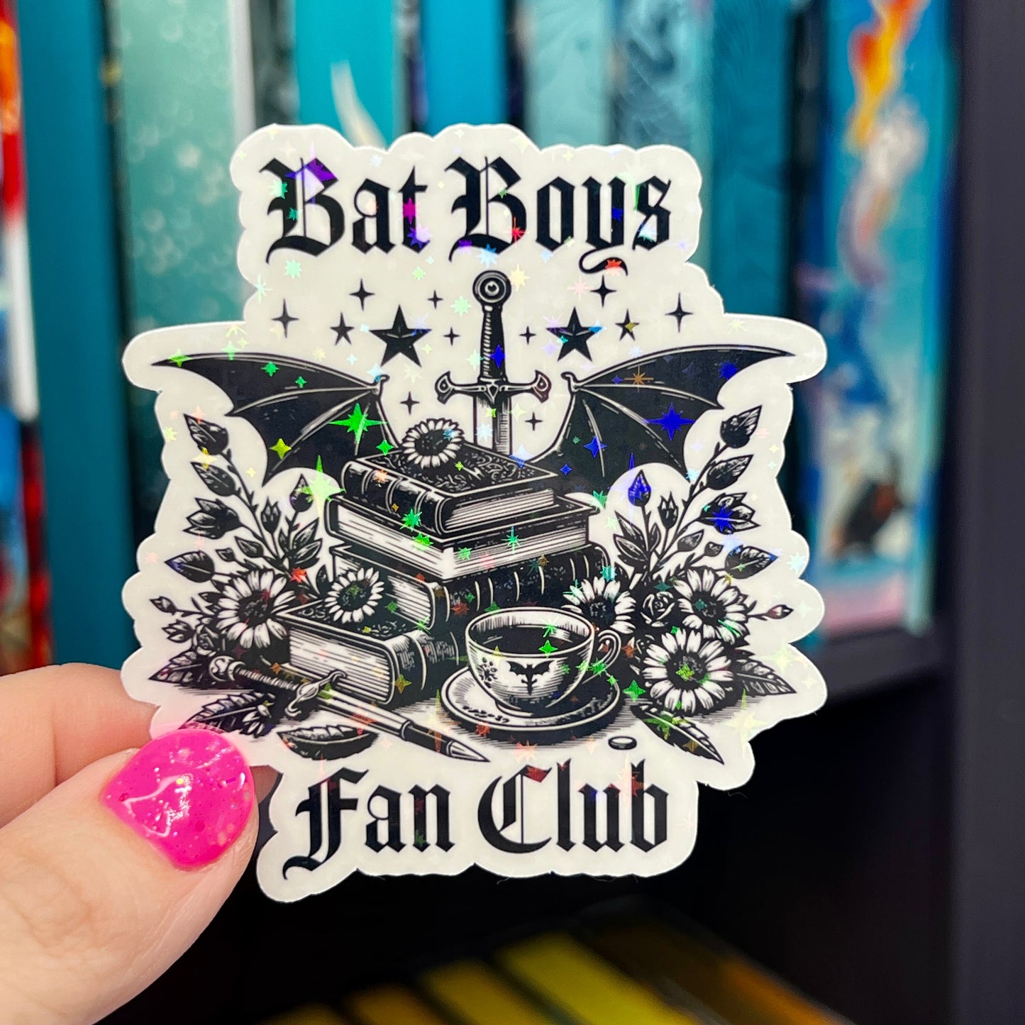 Bat Boys Fan Club Rhysand Azirel Cassian Holographic Sticker Sparkly Sticker ACOTAR Decal Kindle Sticker Spicybook Sticker SJM Stickers
