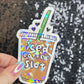 Iced Coffee Slut Silly Holographic Sticker Coffee Addict Mental Health Sticker Sparkly Spread Positivity Vibes Decal Depression Anxiety Work