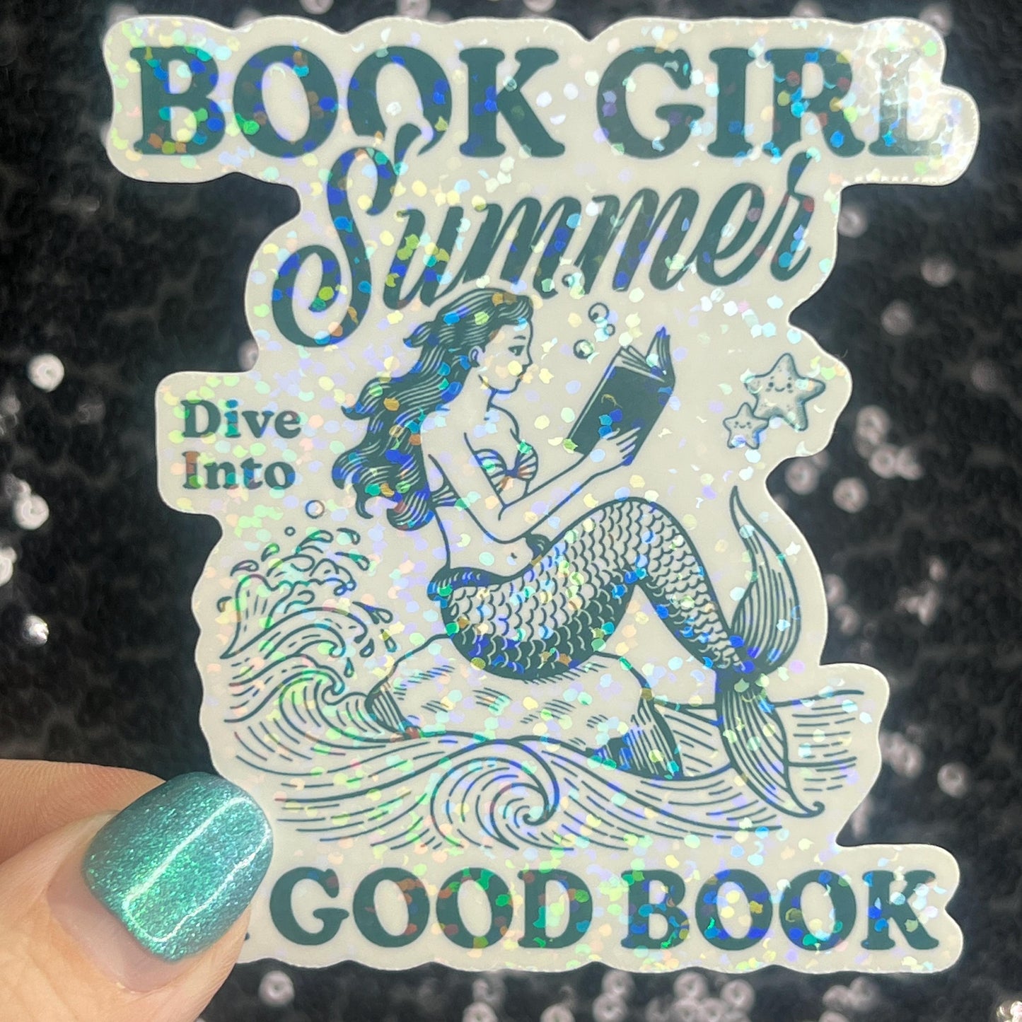 Bookish Girl Summer Holographic Book Book Lover, Spicy Dark Romance, Booktok, kindle waterbottle laptop Romance Decal Beach Reads Decal