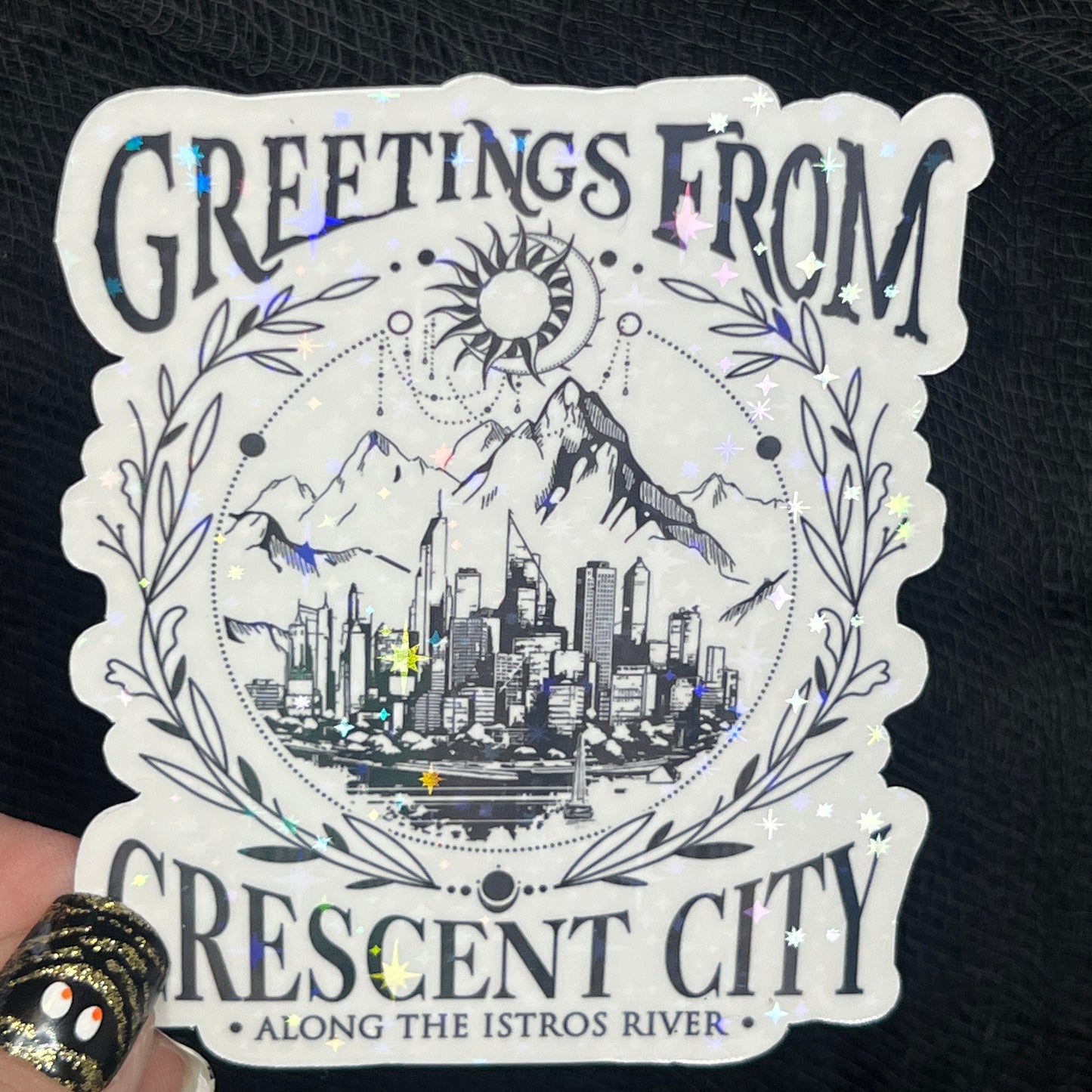 Greetings From Crescent City Holographic Sticker, HOSAB HOEAB Decal, SJM laptop waterproof sticker bookish Waterbottle decal