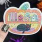 Pumpkin Jack O'Lantern Bookshelf Black Cat Holographic Sticker Halloween Kindle Decal Spooky Fall Reader Gift Bookish Decal