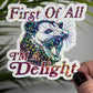 First of All I’m a Delight Possum Silly Holographic Sticker Mental Health Sticker Sparkly Spread Positivity Good Vibes Decal Inspirational