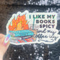 I Like my Books Spicy and my Coffee Icy Sparkly Sticker Holographic Book Lover, Spicy Dark Romance, Booktok, kindle laptop Romance Decal