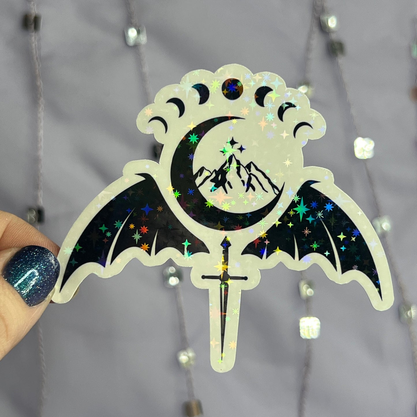 SJM Universe Holographic Sparkly Sticker ACOTAR TOG Crescent City combined Decal Kindle Sticker Spicybook Sticker Batboys Moon Sword Sticker