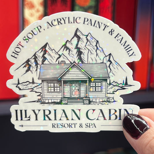 The Illyrian Cabin ACOTAR Holographic Sticker SJM Lover Sparkly decal laptop kindle sticker A Court of Thorns and Roses Decal