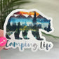 Camping Life Bear Mountain Watercolor Sparkly Sticker Adventure Sticker RV Sticker Outdoor Decal Nature Sticker Travel Hiking Camping