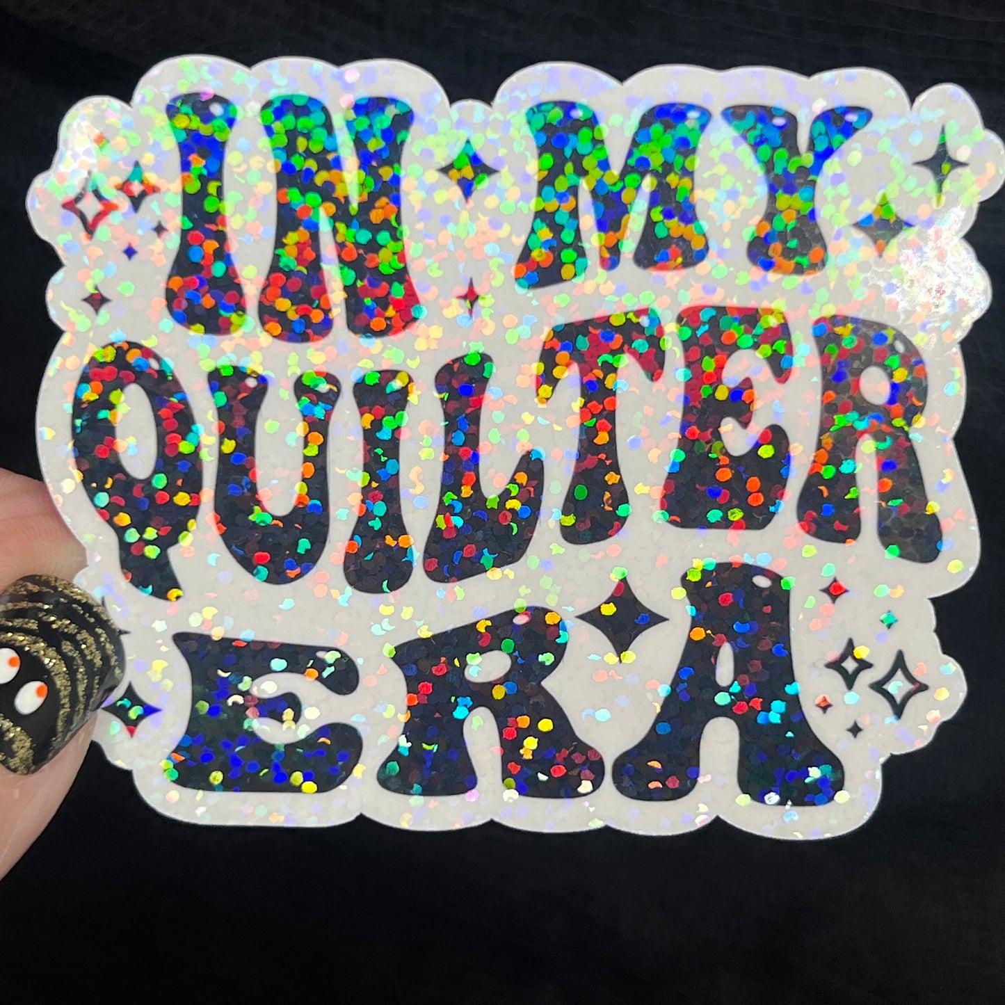 In My Quilter Era Sparkly Holographic Quilting Sticker sewing Waterbottle sticker Craft Sticker Fabric Decal Cross Stitch Sticker