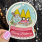 Merry Bookmas Snowglobe Holographic Sticker, Xmas Bookish Kindle Sticker Reader Decal Book Lover Christmas Gift Book Club Stocking Stuffer