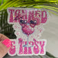 Tanned and Tipsy Pink Retro Holographic Sparkly Sticker Beach Life Decal Boating Sticker Summer Vacation Ocean Life Sticker Family Cruise