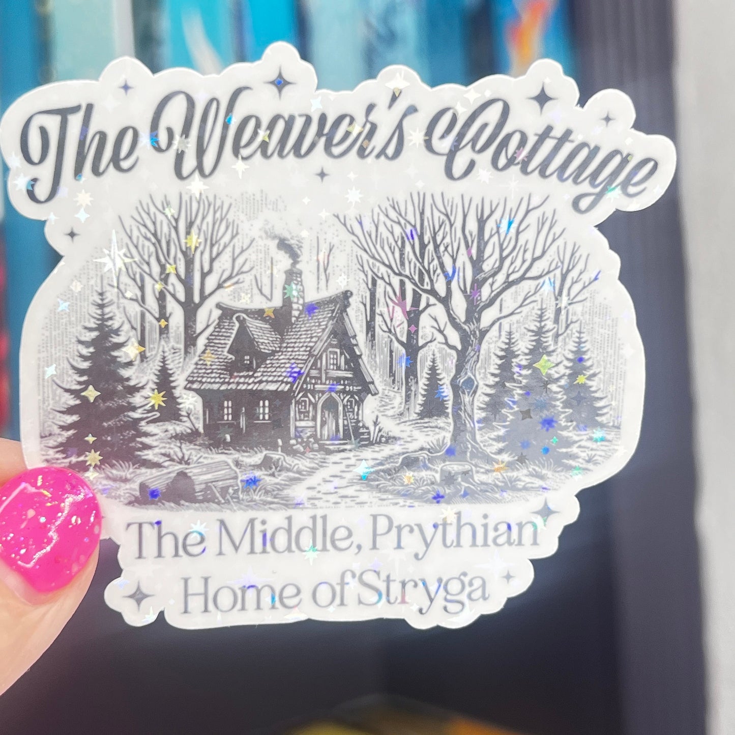 The Weaver's Cottage ACOTAR Holographic Sticker SJM Lover Sparkly decal ACOTAR laptop kindle sticker A Court of Thorns and Roses Decal