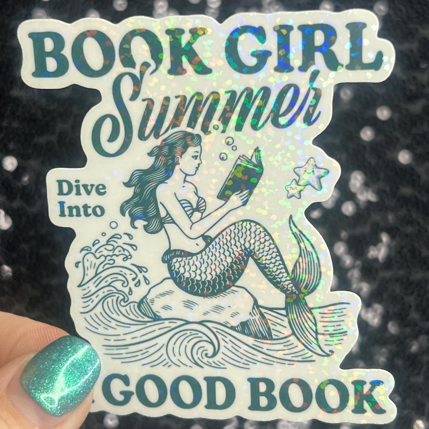 Bookish Girl Summer Holographic Book Book Lover, Spicy Dark Romance, Booktok, kindle waterbottle laptop Romance Decal Beach Reads Decal