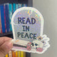 Read In Peace Holographic Sticker, Halloween Booktok Decal, Kindle Decor, Reader Waterbottle sticker, sparkly book tbr decal, Bookish