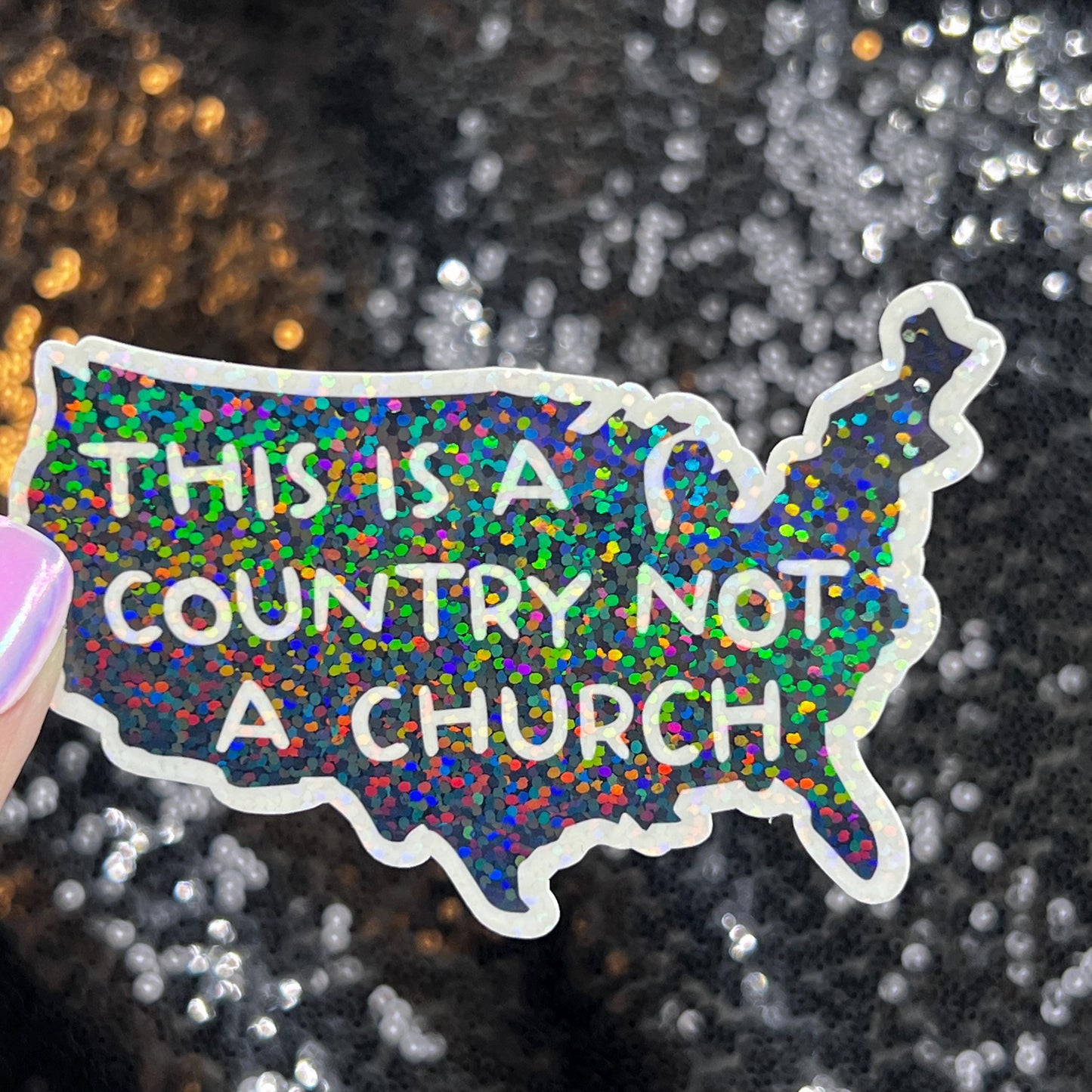 This is a Country Not a Church Holographic Sticker Kamala Anti Trump JD Vance Pro Choice Feminist Sticker Liberal Democrat Decal