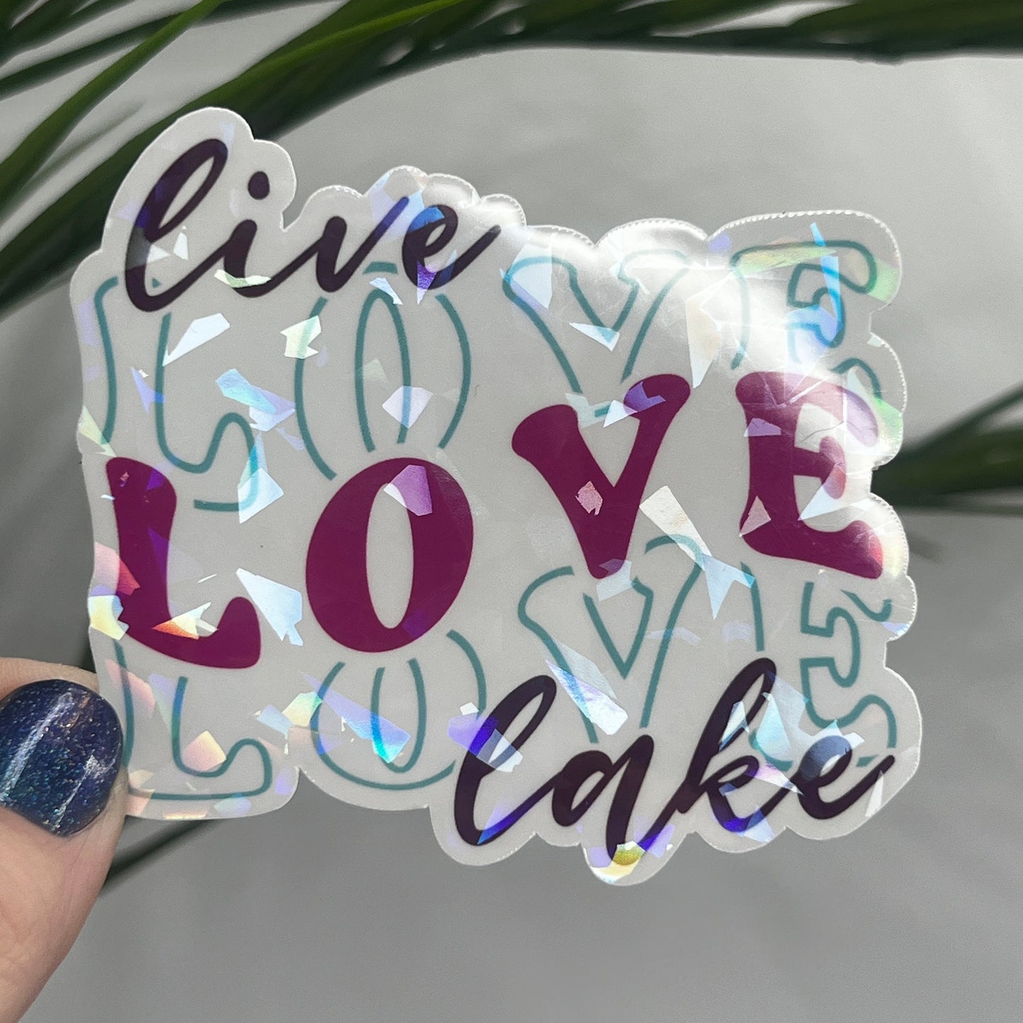 Live Love Lake Holographic Sparkly Sticker Boating Outdoor Decal Nature Adventure Sticker Lake House Sticker Lake Life Sticker