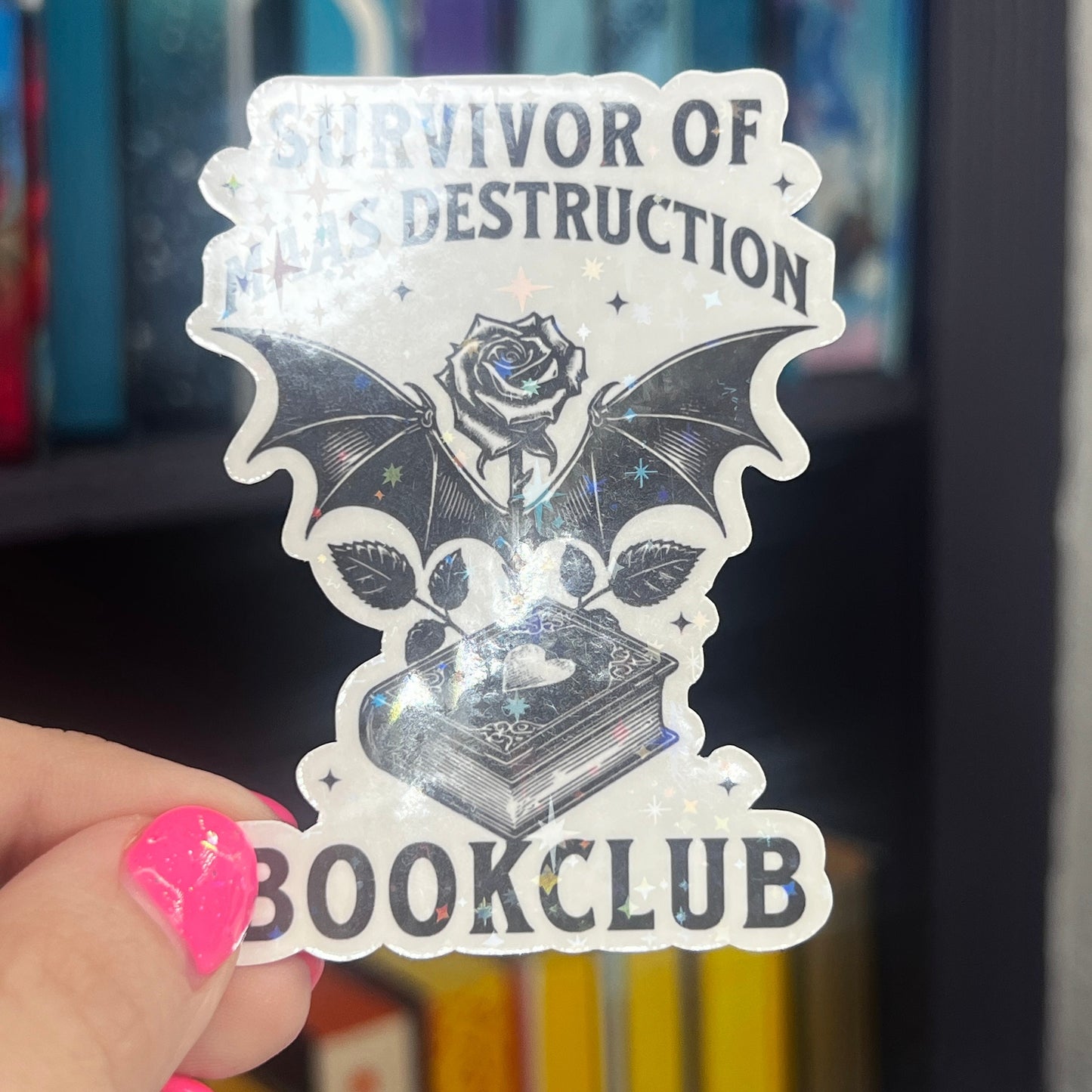 Survivor of Maas Destruction Book Club Holographic Sparkly Sticker ACOTAR TOG Crescent City combined Decal Kindle Sticker Spicybook