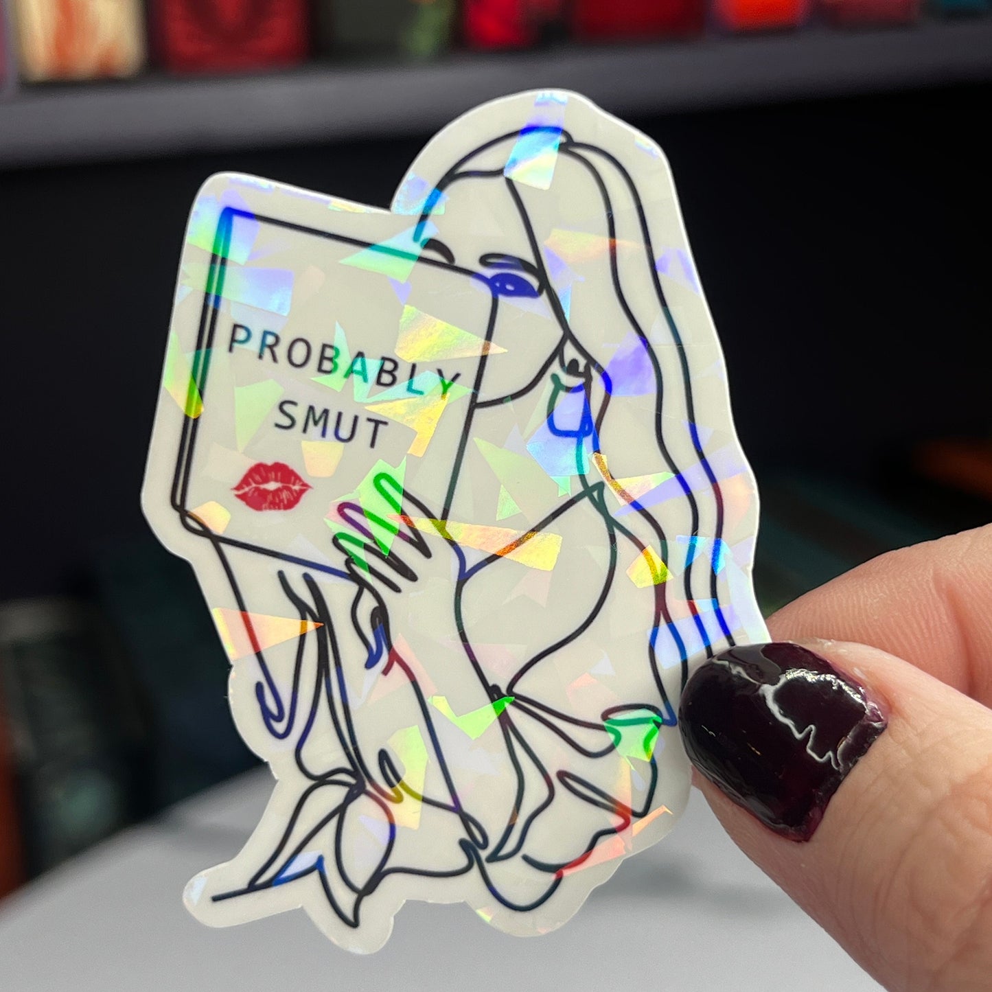 Smutty Romance Holographic Stickers, Booktok stickers, kindle stickers, spicy book sticker mortally grey decals Waterbottle book stickers