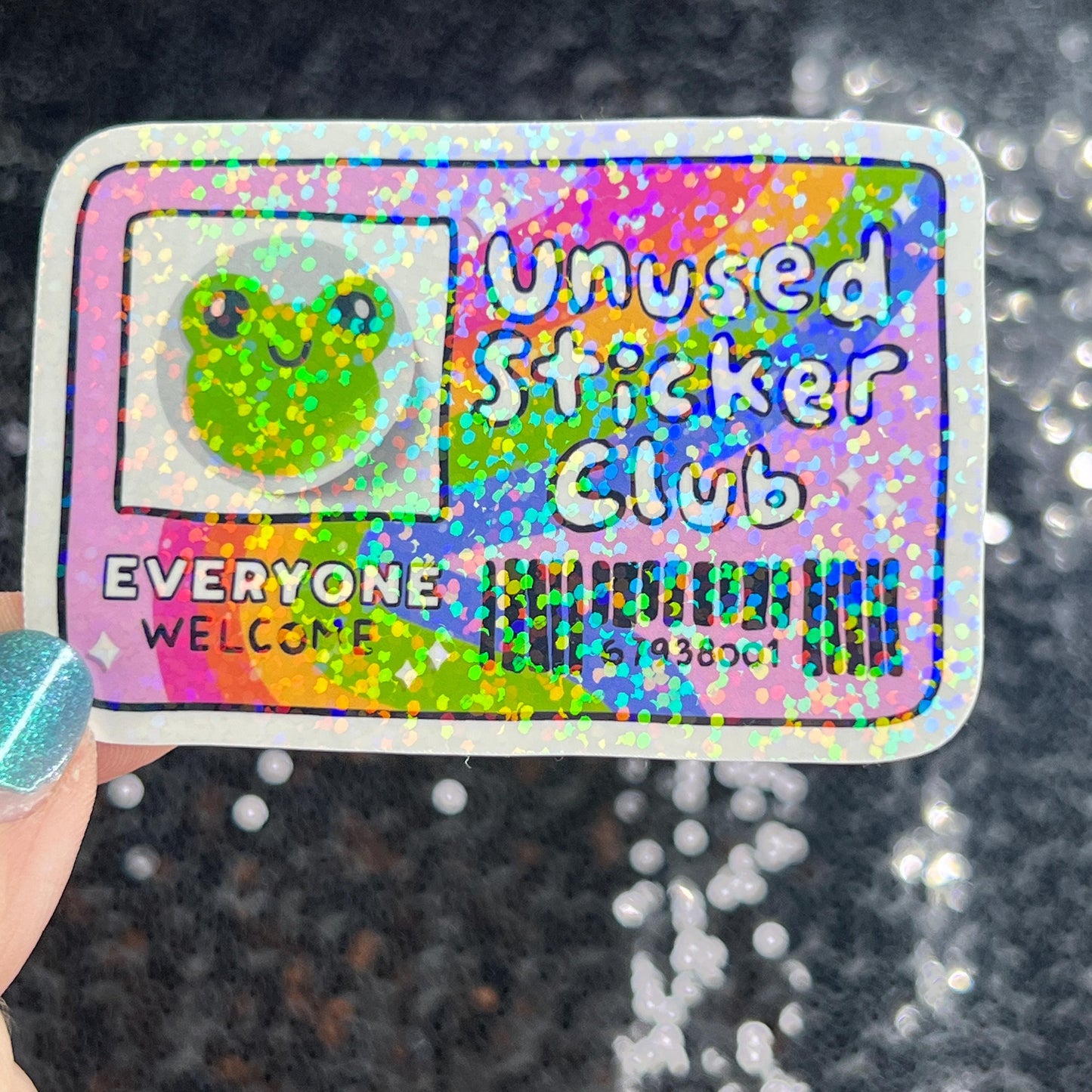 Unused Sticker Club Holographic Sticker Mental Health Spread Positivity Decal Inspirational Work Sticker Hoarder Decal Collector