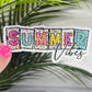Summer Vibes Rainbow Holographic Sparkly Sticker Beach Life Decal Boating Sticker Summer Vacation Ocean Life Sticker