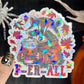 Ferall Fall Halloween Raccoon Holographic Sticker Mental Health Sticker Sparkly Spread Positivity Good Vibes Decal Inspirational