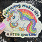 Swearing makes life a little sparklier Sparkly Holographic Unicorn Rainbow Sticker Sassy Funny Positive Mindset Good Vibes Inspiration