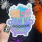 Purple Bookish Cauldron Halloween Bookshelf Holographic Sticker Halloween Kindle Decal Spooky Fall Reader Gift Bookish Decal