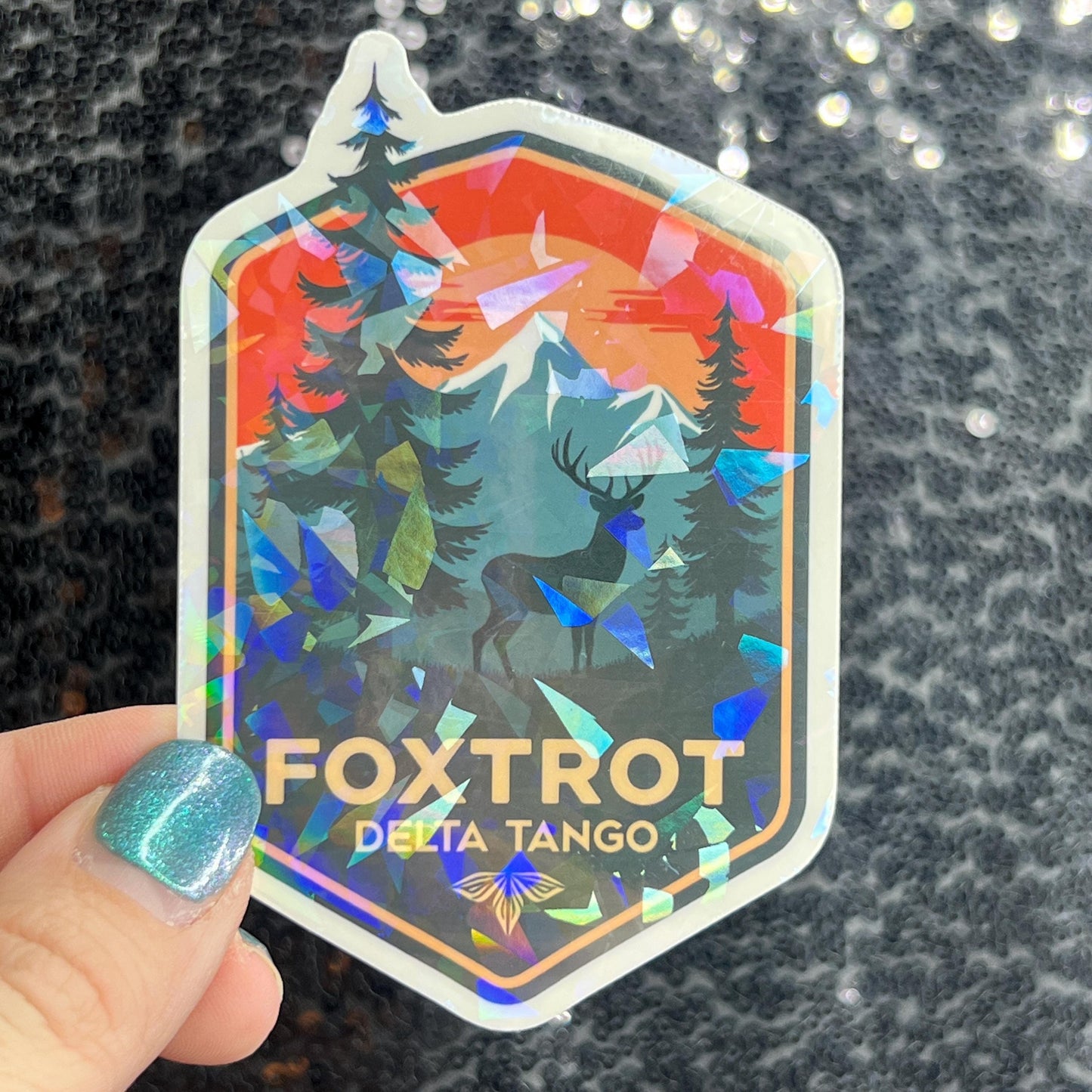 Foxtrot Delta Tango FDT Sparkly Holographic Sticker Hands Off No Kings Anti Trump JD Vance Pro Choice Sticker F Trump Be the Bear 8647