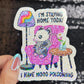 I'm Staying Home Today I Have Mood Poisoning Possum Silly Holographic Sticker Mental Health Sparkly Homebody Introvert Anxiety Decal