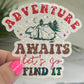 Discontinuing Adventure Awaits Lets Go Find It Camping Holographic Sparkly Sticker Adventure RV Outdoor Decal Nature Sticker Travel Hiking