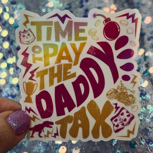 Dungeon Crawler Carl Daddy Tax Rainbow Reflective Sticker