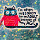 Mistaken for an Adult Holographic Sticker