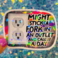 Might Stick a Fork in an Outlet Holographic Sticker