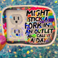 Might Stick a Fork in an Outlet Holographic Sticker