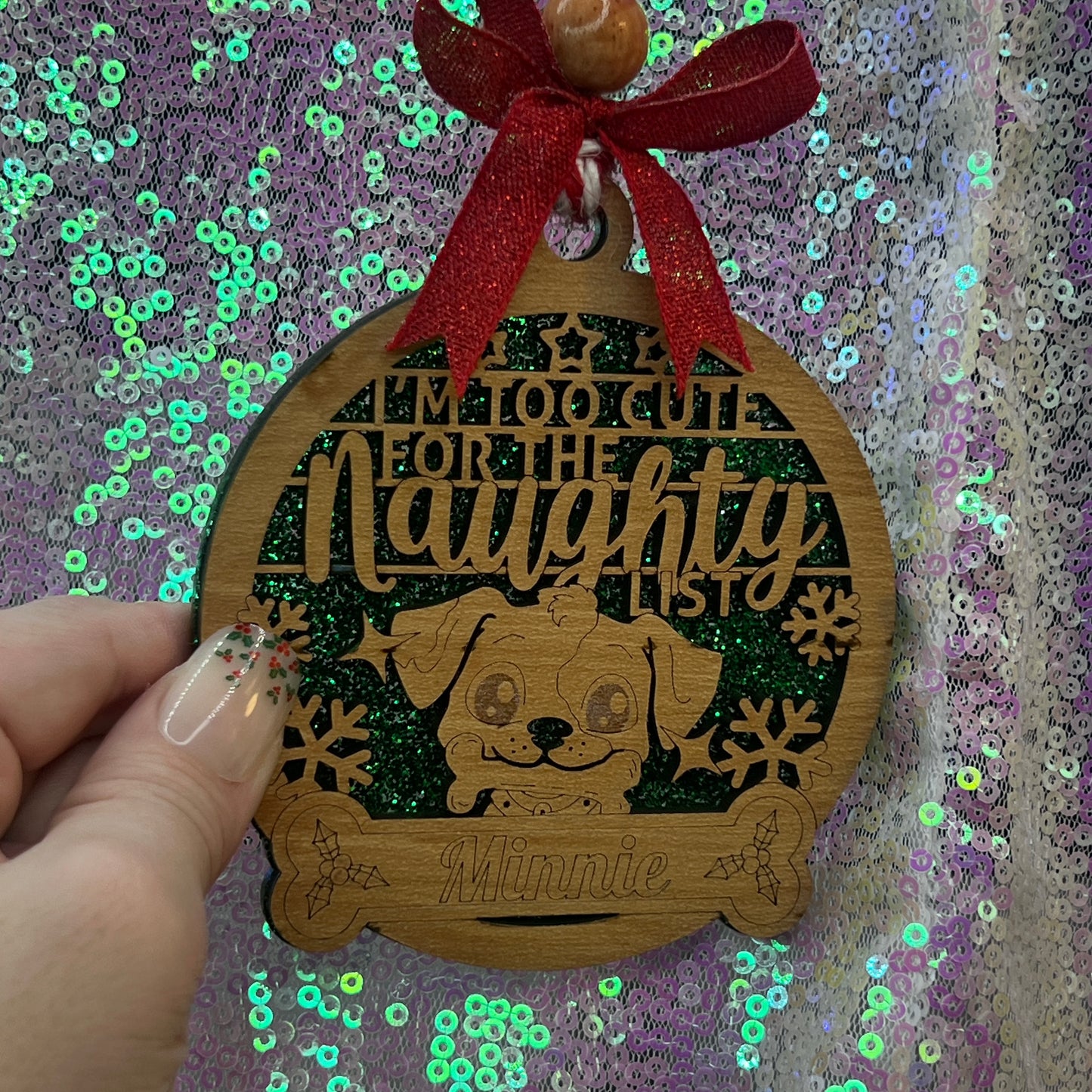 I'm Too Cute for the Naughty List Christmas Ornament