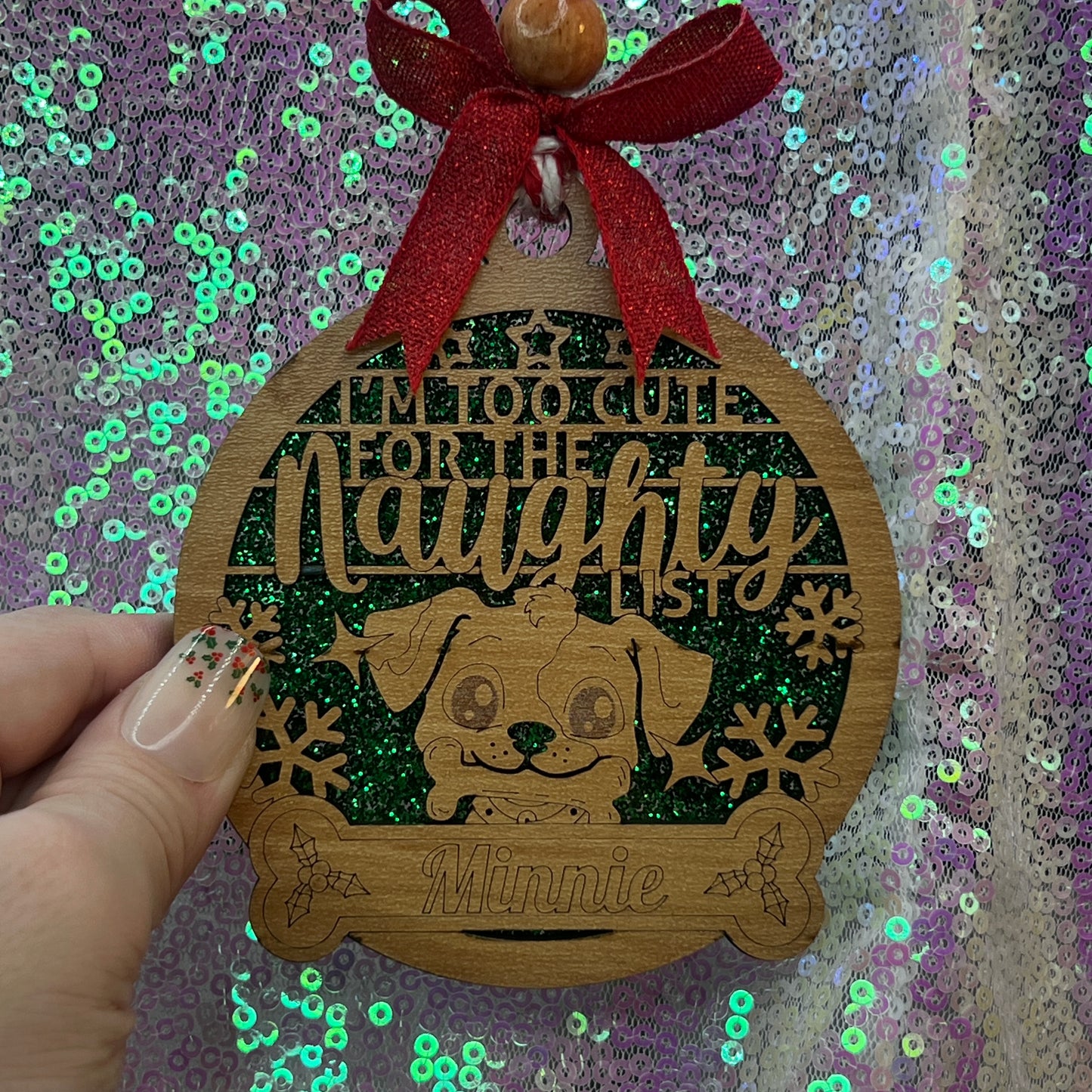 I'm Too Cute for the Naughty List Christmas Ornament