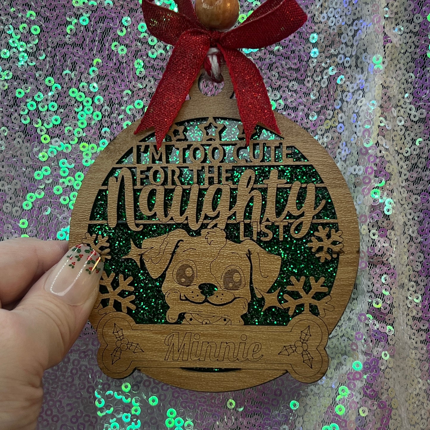 I'm Too Cute for the Naughty List Christmas Ornament