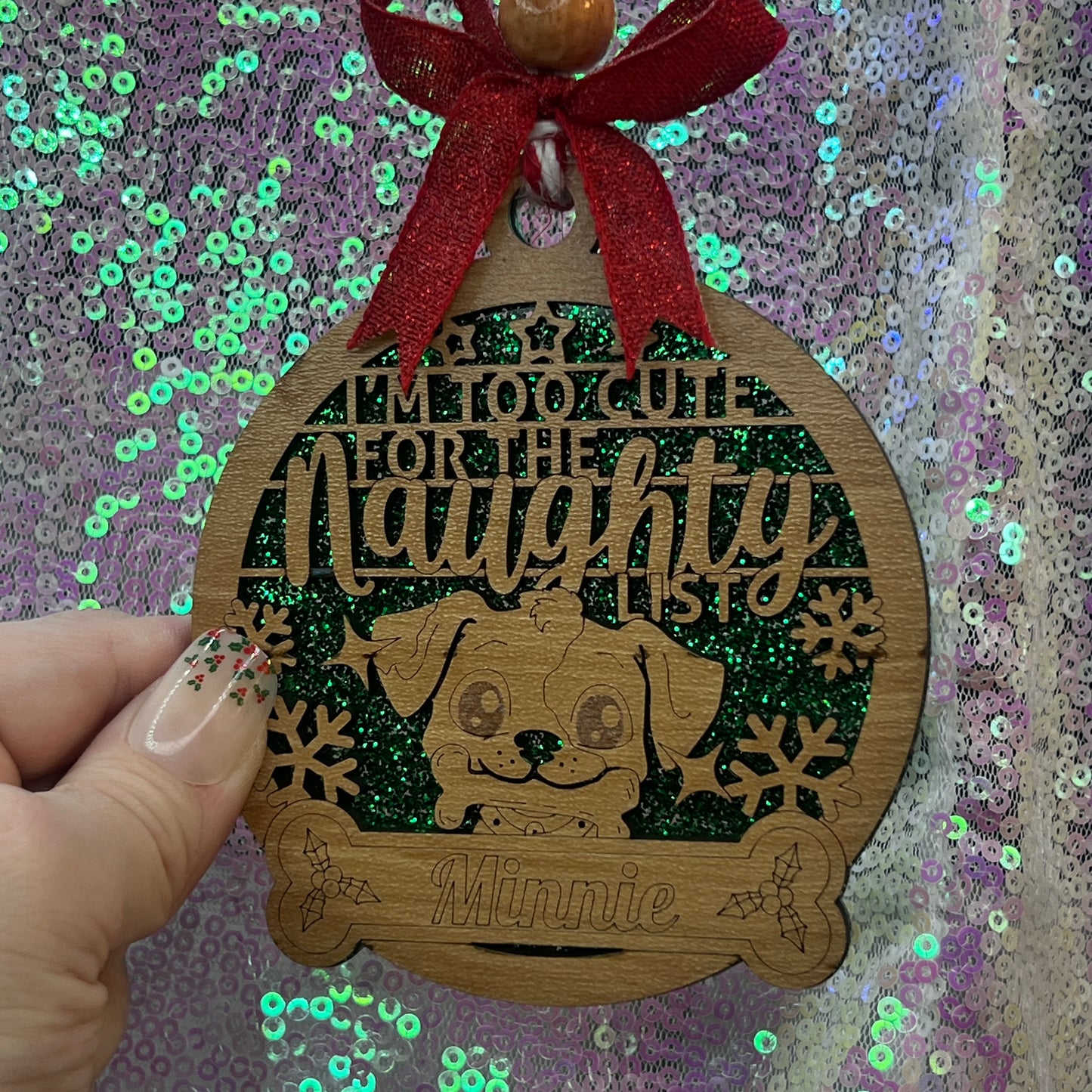I'm Too Cute for the Naughty List Christmas Ornament